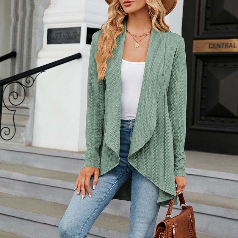 Long Sleeve Solid Color Cardigan