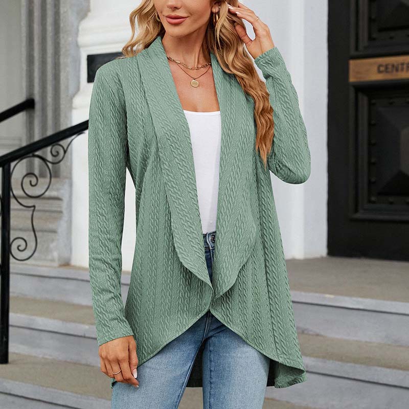 Long Sleeve Solid Color Cardigan