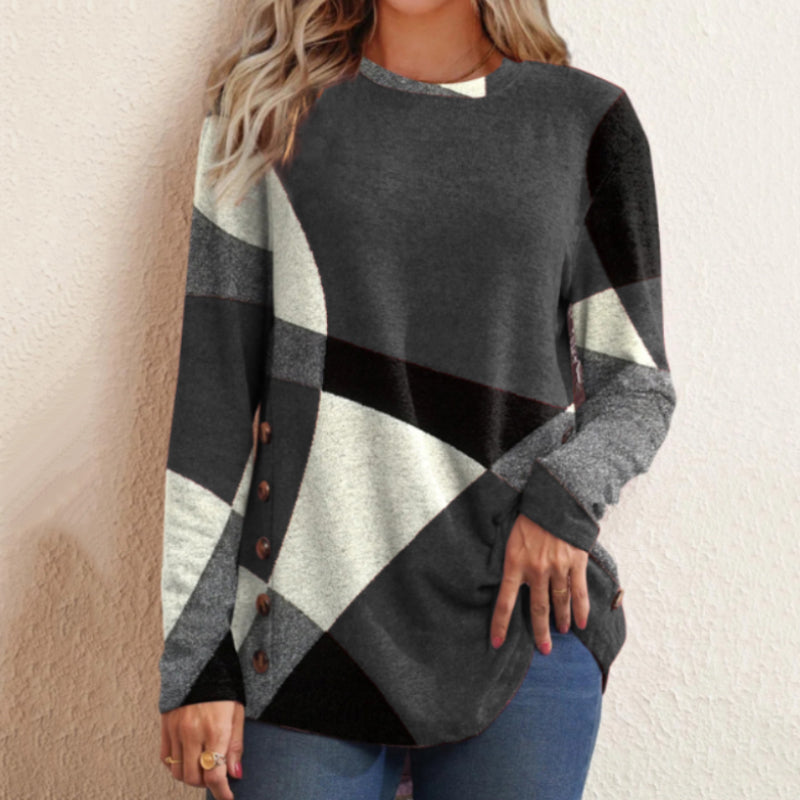 Women's Geometric Contrast T-Shirt