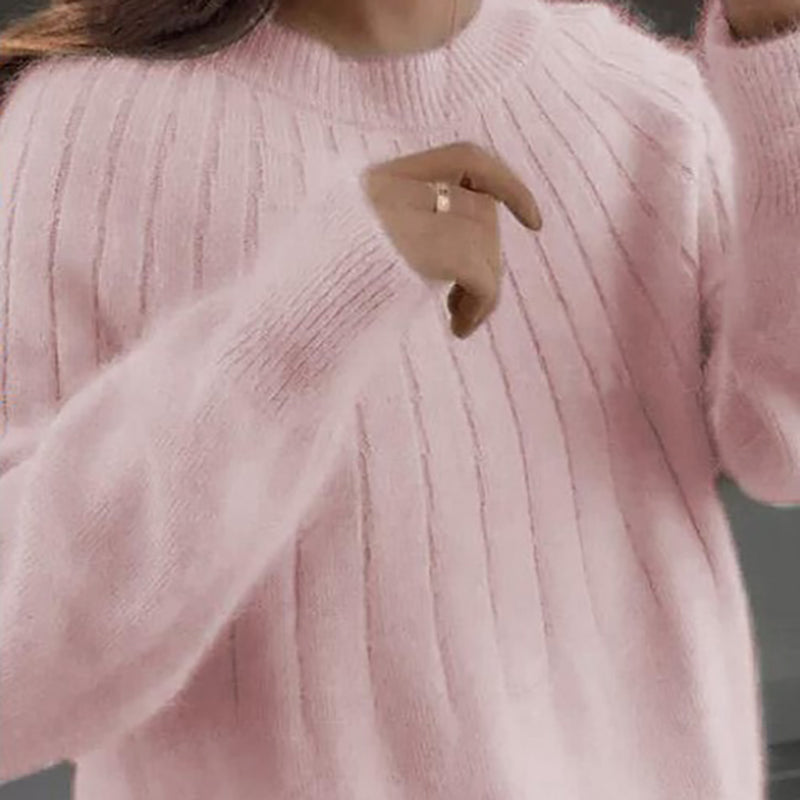 Cashmere Solid Color Fluffy Knitting Sweater